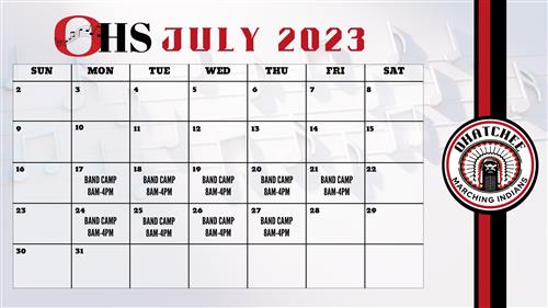July Band Calendar