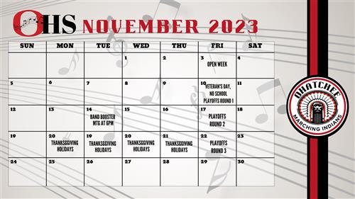 November Band Calendar