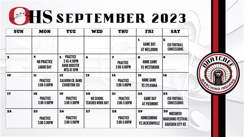 September Band Calendar