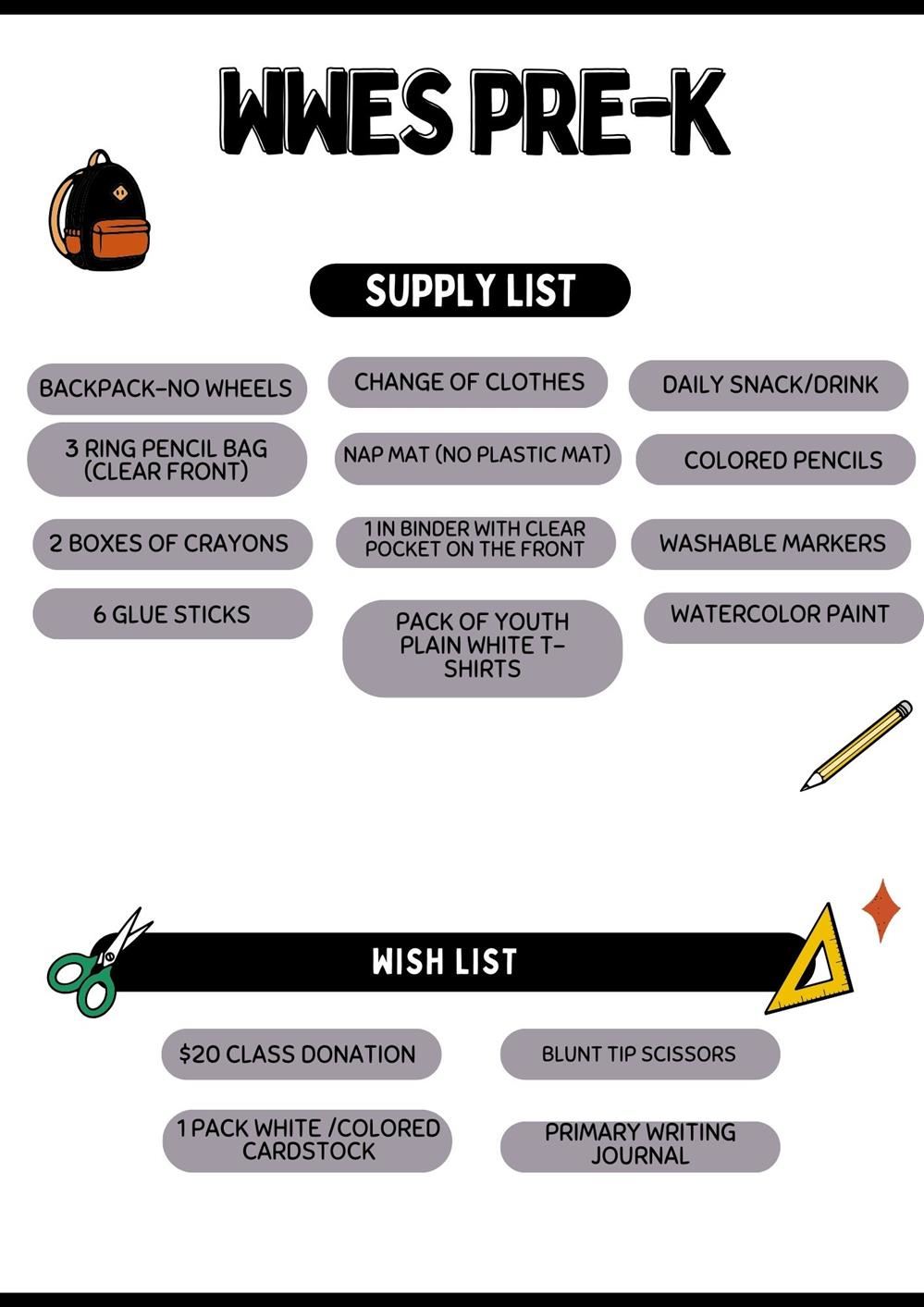  PK Supply List