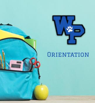  blue backpack loaded with school supplies