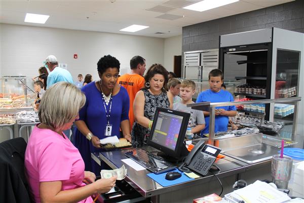 Lunch Serving line at Alexandria Middle School